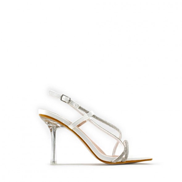 Sandalia Tacón Tranparente Alto Brillo Sandalia Tacón Tranparente Alto Brillo